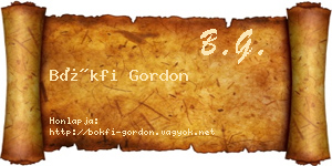Bökfi Gordon névjegykártya